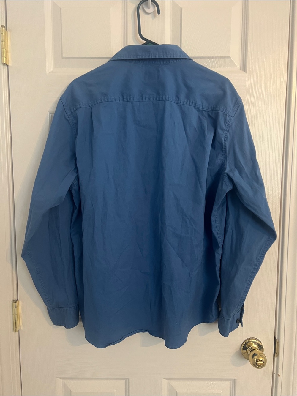 L.L.Bean Men’s Large Blue Button Up Shirt Long Sleeve - Picture 5 of 6